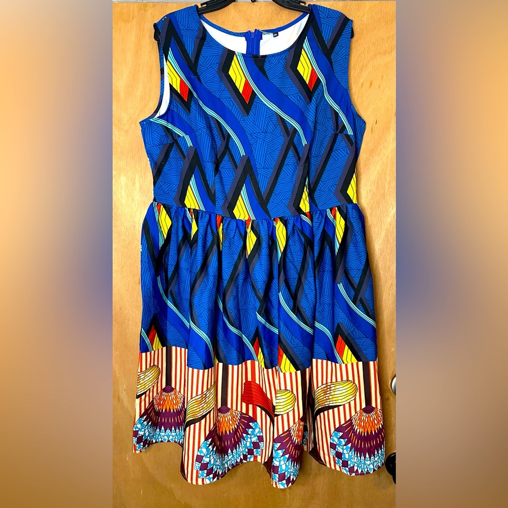Beautiful multicolored blue African print dress